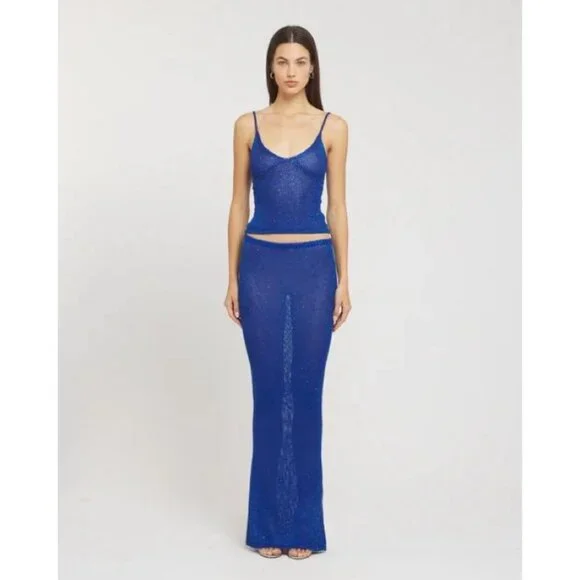 Asta Resort Carolina Maxi Skirt in Midnight Blue Sequin - aseduan.cl Asta Resort Carolina Maxi Skirt in Midnight Blue Sequin - aseduan.cl